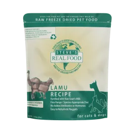 Steve's Real Food Freeze-Dried Raw Dog and Cat Food Nuggets Lamu, 1.25 lbs