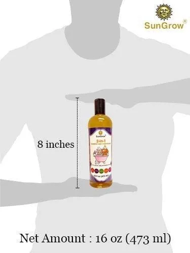 SunGrow Vet Trusted Pet Pet Shampoo Plus Conditioner for Cats/Dogs - 2-in-1 100% Organic, Medicinal - Essential Oil Extracts - Enriched with Aloe Vera/Coconut - 16 oz