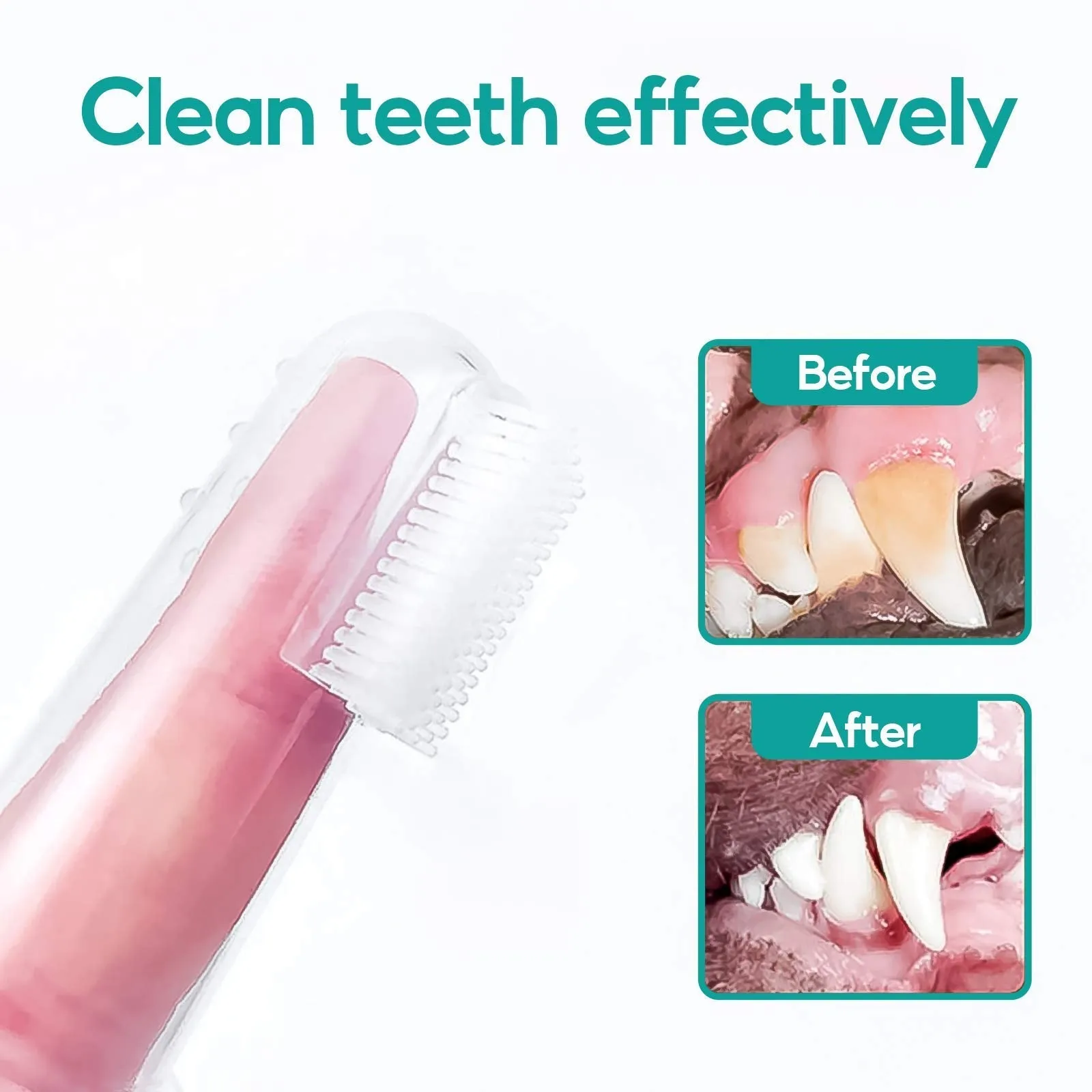 Transparent Finger Brush for Cats and Dogs