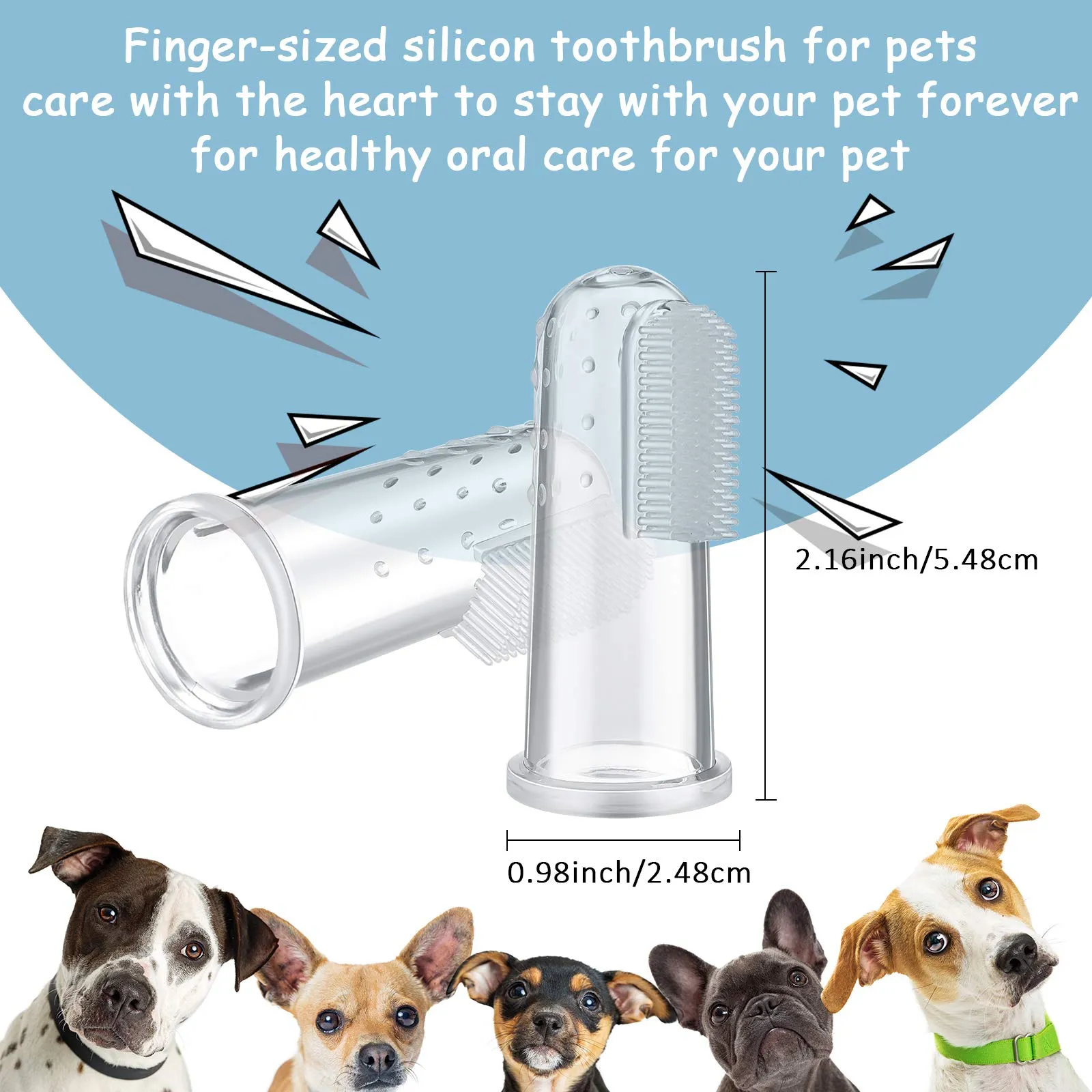 Transparent Finger Brush for Cats and Dogs