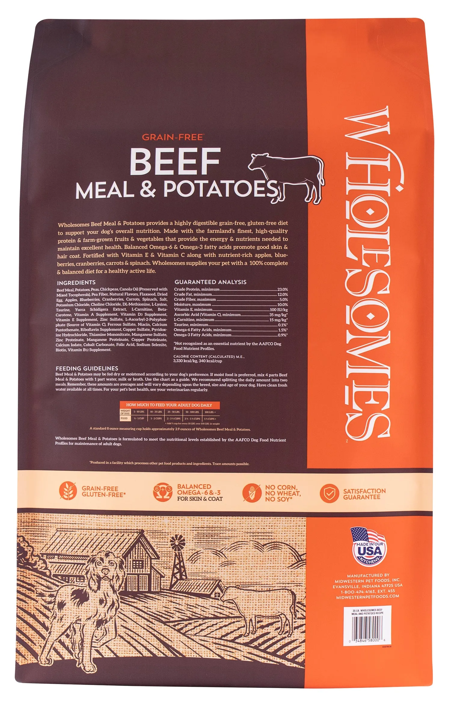 WHOLESOMES GF Beef Meal   Potatoes Dog Food