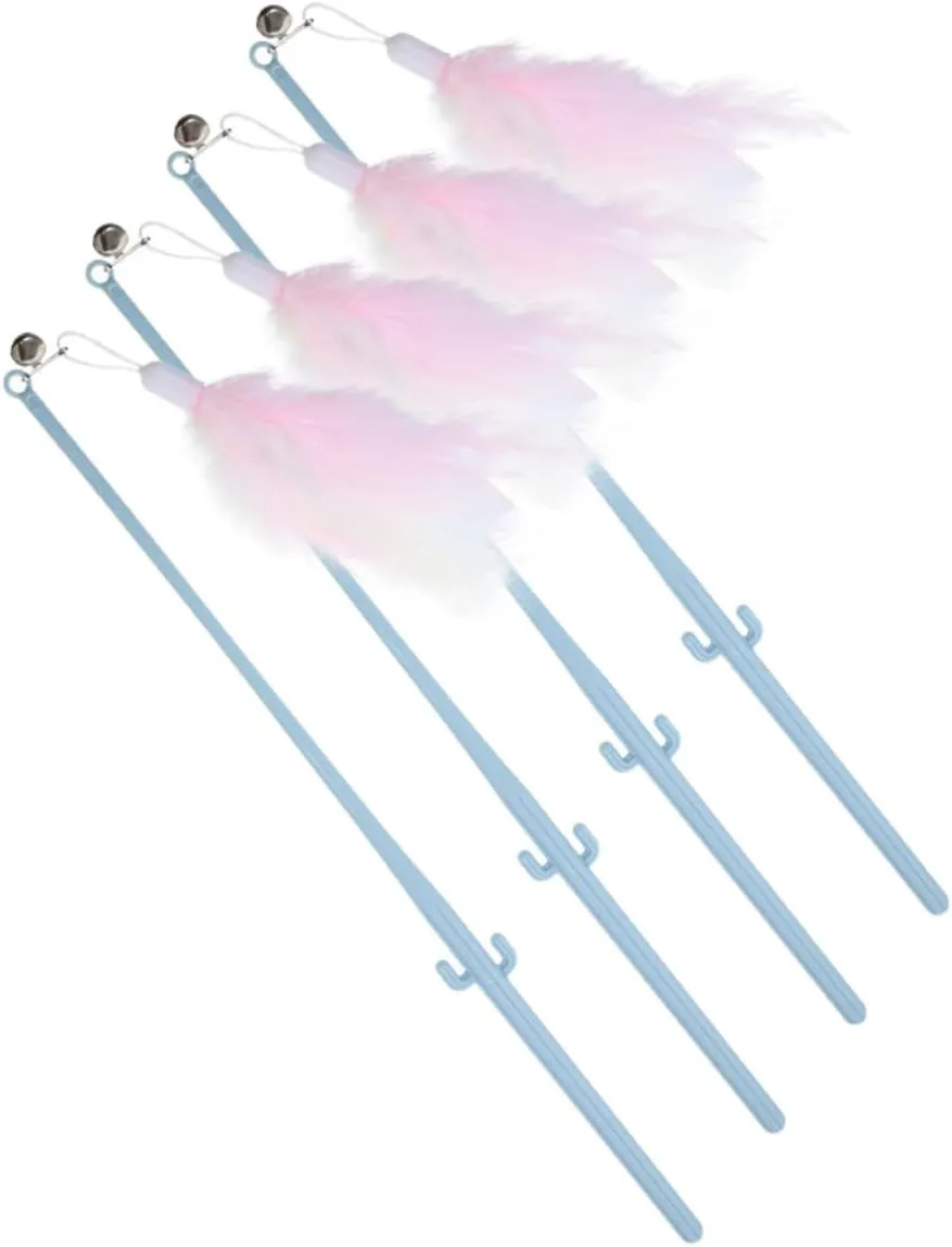 YARNOW Self-Play Teasing Hangings 4pcs Cat Teaser Wand Bell Interactive Interactive Cat Toys