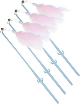 YARNOW Self-Play Teasing Hangings 4pcs Cat Teaser Wand Bell Interactive Interactive Cat Toys